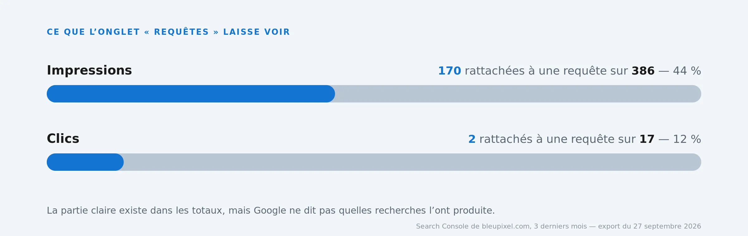 Requêtes masquées par Search Console